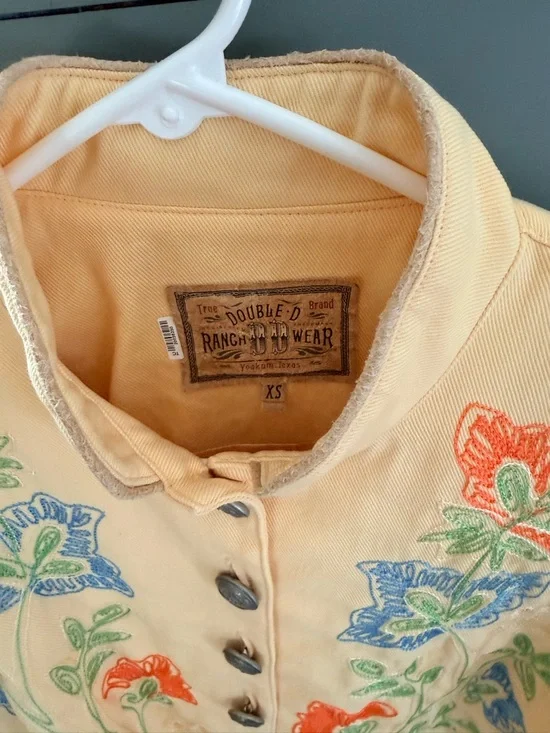 Vintage Double D Ranch Yellow Embroidered Fringe Western Jacket - Picture 9 of 10
